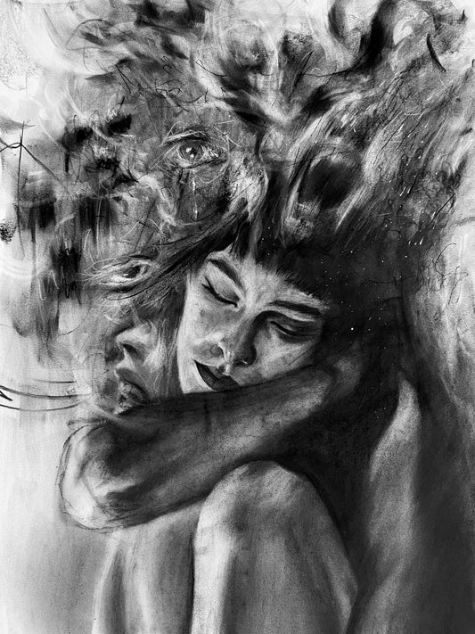 The weight of thoughts - Original Drawing