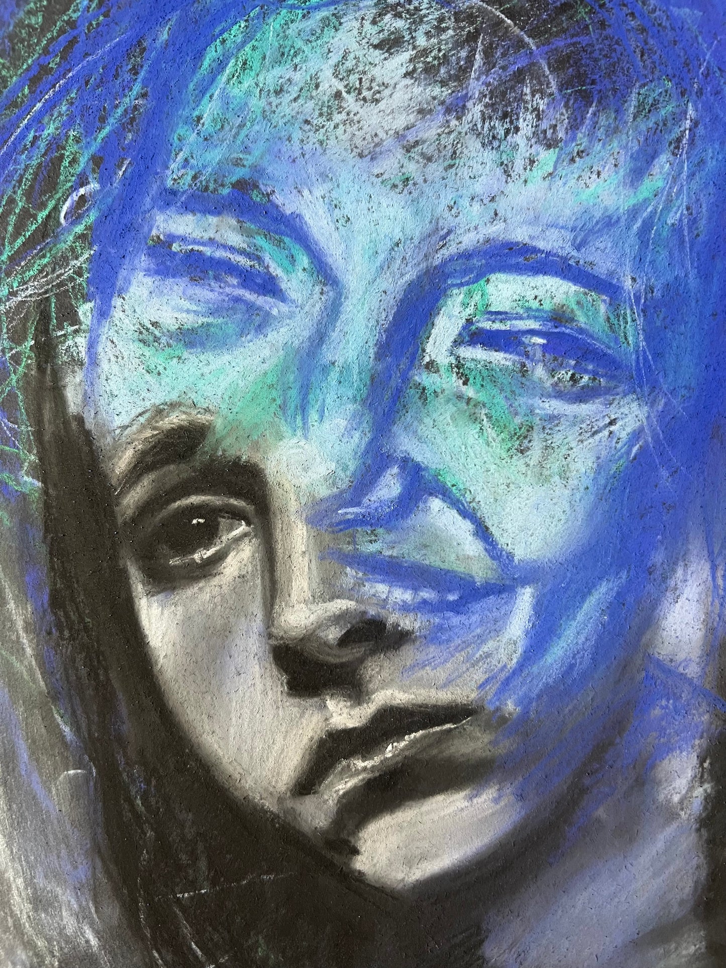 The duality between a happy personality and a sad soul - Original Drawing