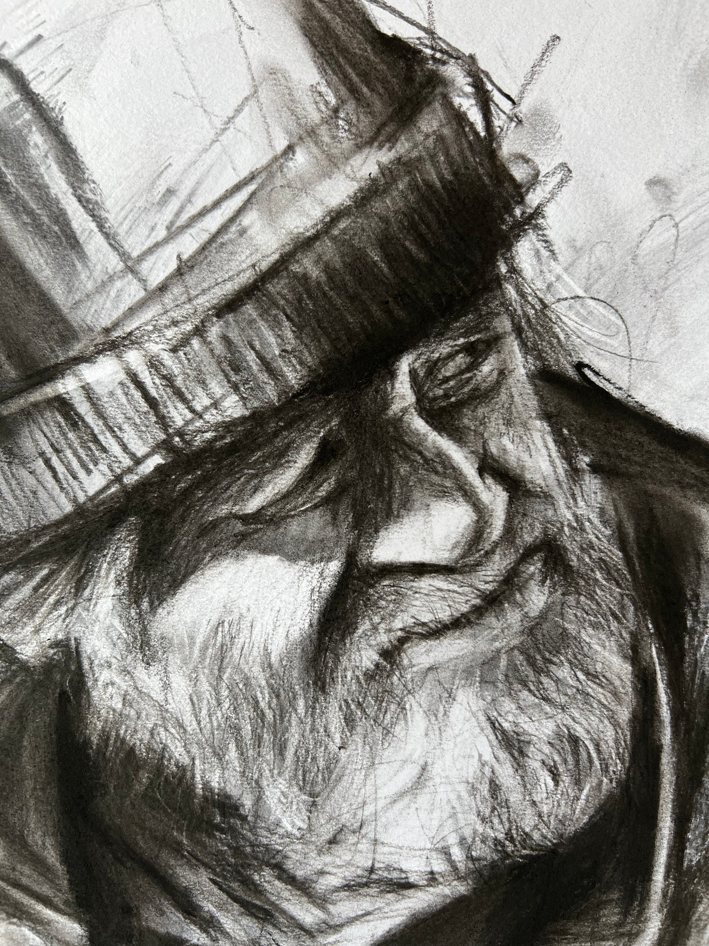 Overwhelmed by worries - Original Drawing